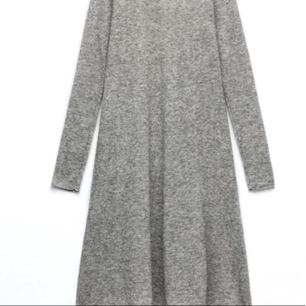 ZARA WOOL AND ALPACA BLEND DRESS LIMITED EDITION LIGHT GRAY